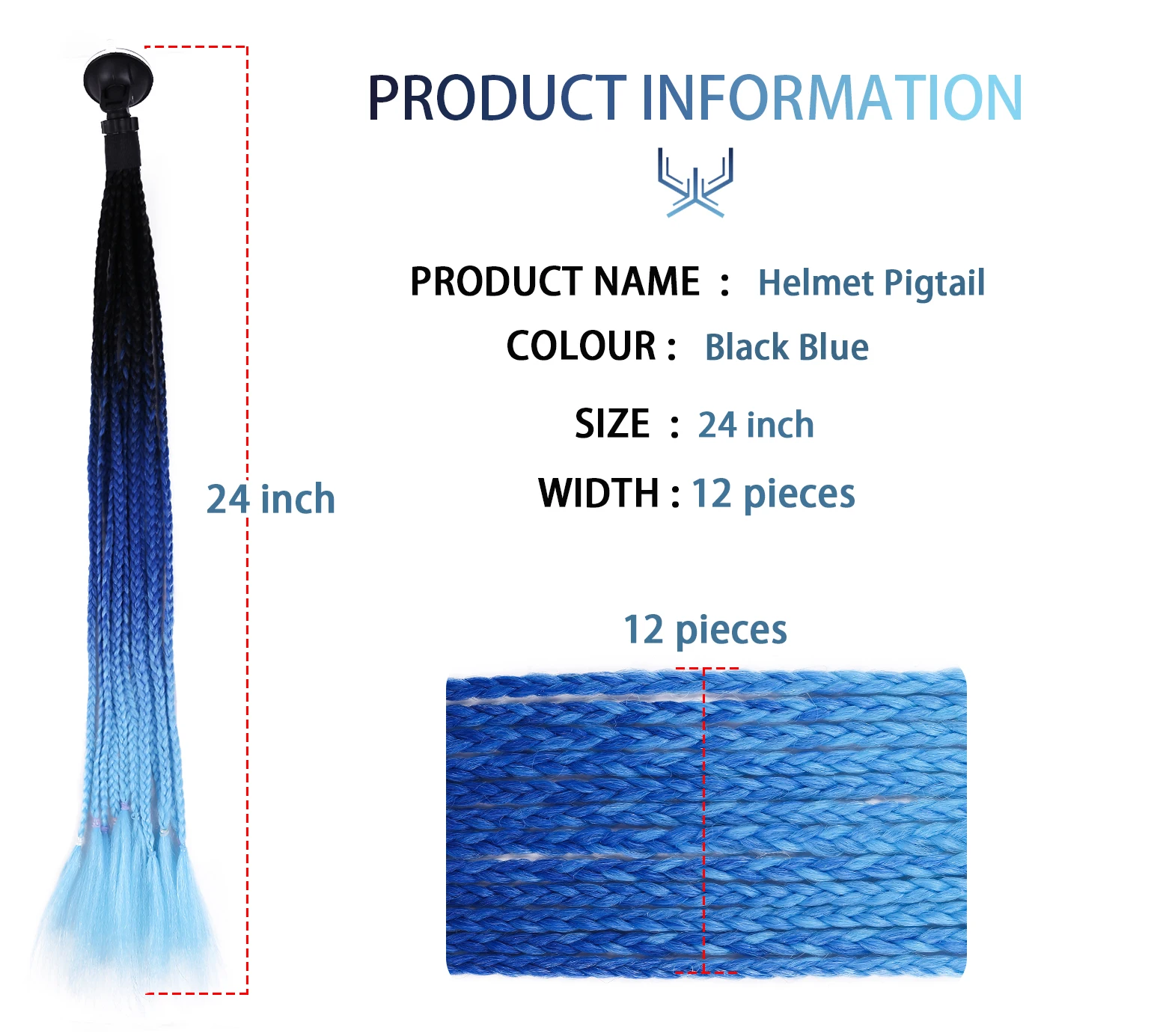 Косички для шлема оплетка конского хвоста Омбре мотоциклетный шлем косички с