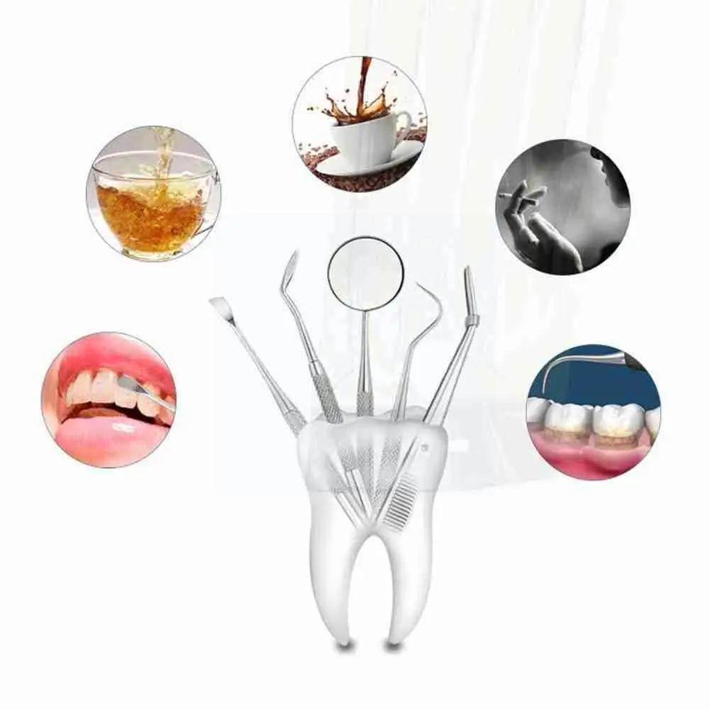 

Dental Mirror Steel Dental Dentist Prepared Tool Set Hoe Probe Kit Instrument Tooth Care Tweezer Sickle E3z2