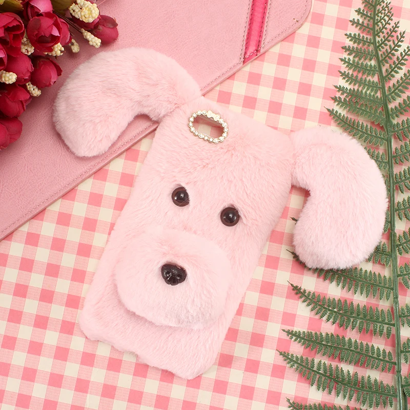 DIY мягкий пушистый длинный волос Счастливая Собака Красивый Стильный чехол