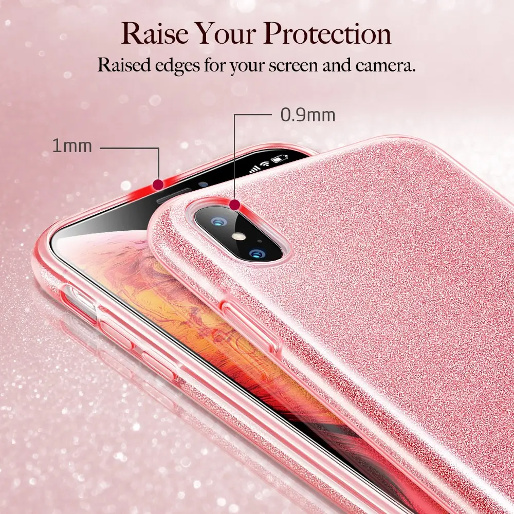ESR чехол для iPhone X XS XR XS Max Роскошная задняя крышка Блестящий защитный бампер чехол с блестками для iPhone 7 8 Plus Fundas