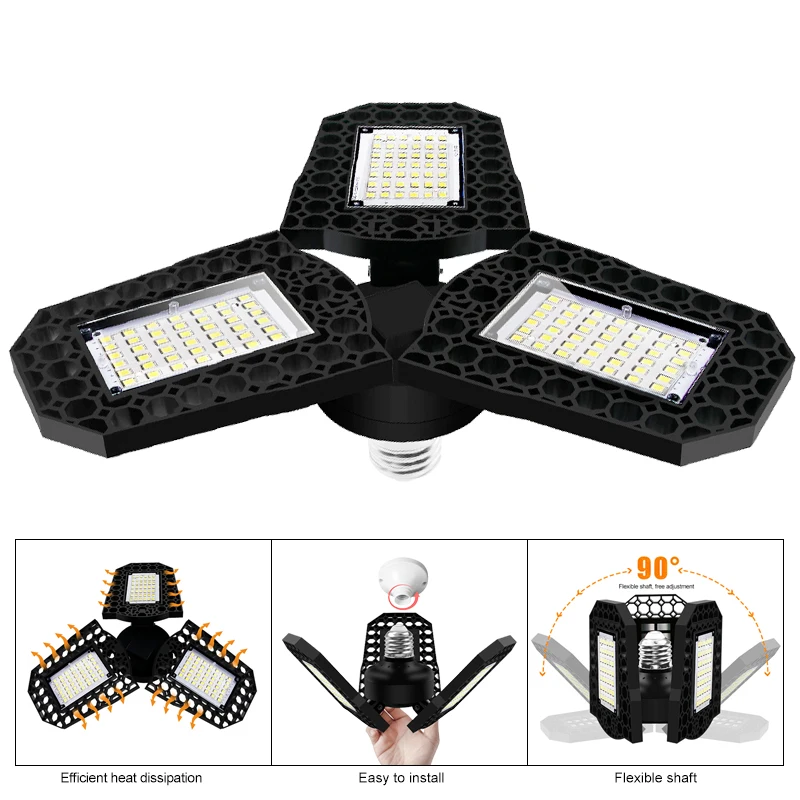 

40W Deformable LED Garage Lights cool white/warm white light Shop Ceiling Fixture Light Bulb Super Bright 6500K Workshop Lamp