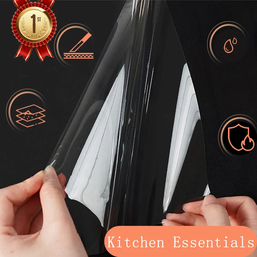 Водонепроницаемая антимолдовая наклейка для кухни прозрачная маслостойкая термостойкая самоклеящаяся обои для ремонта мебели и защиты.