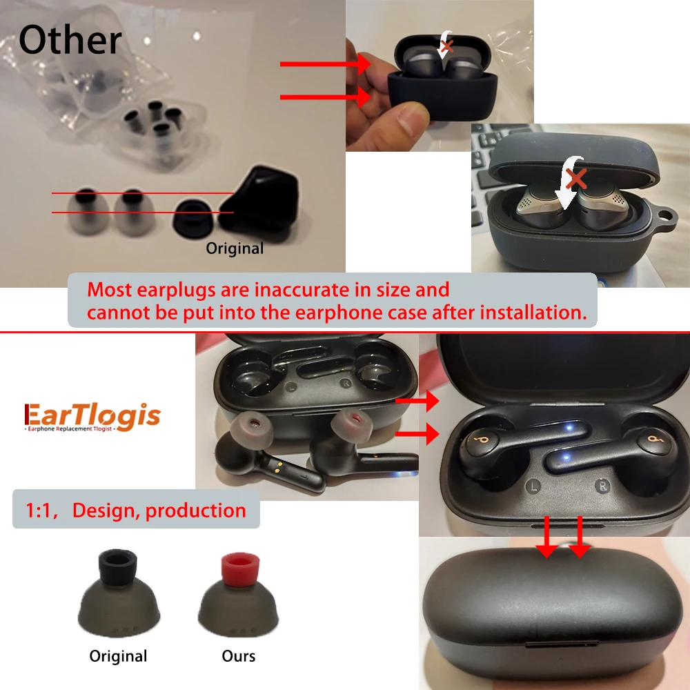 EarTlogis TWS Joy силиконовые наушники ДЛЯ Jabra Elite/ Active/ Evolve 65t Elite 75t/ Sport креативные Сменные