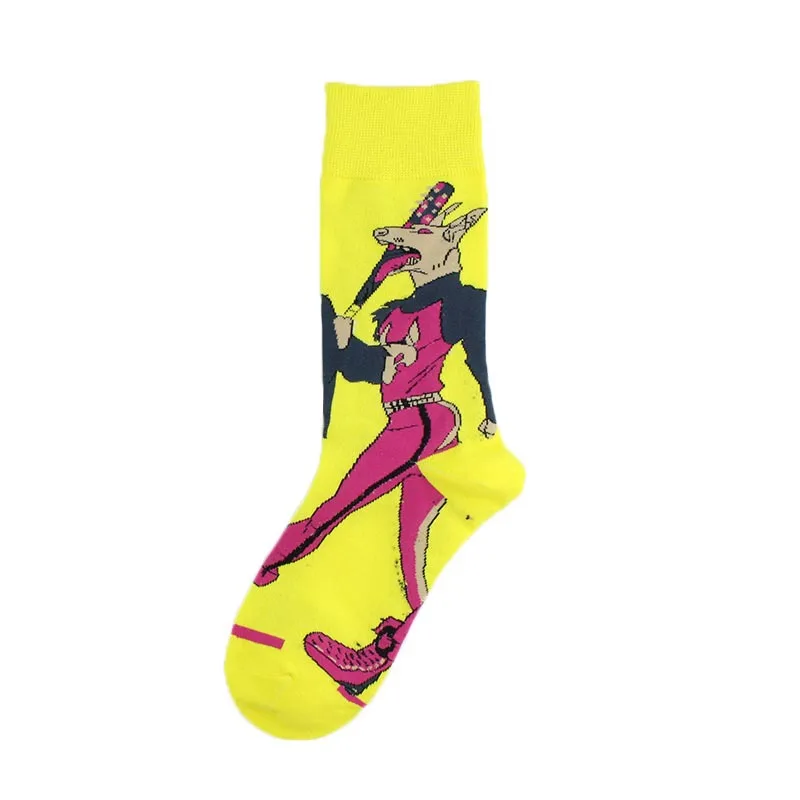 women fashion casual cotton socks happy funny japanese art socks character knit pattern novelty sock men trump socks lady teen
