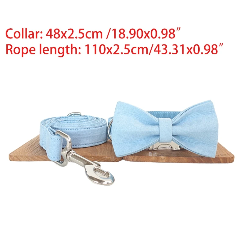 

Soft Pet Dog Cat Safety Breakaway Collar Leash Set With Cute Detachable Bowktie Charm Pet Cat Adjustable Bowknot Collar