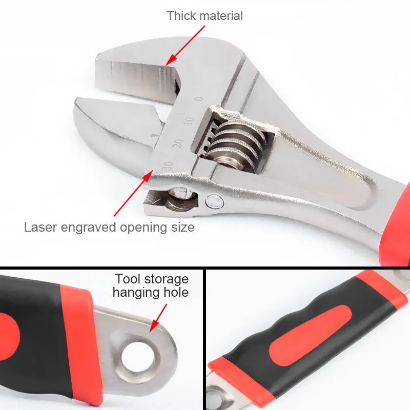 10 &quotУниверсальный Регулируемый ключ из нержавеющей стали гаечный с защелкой