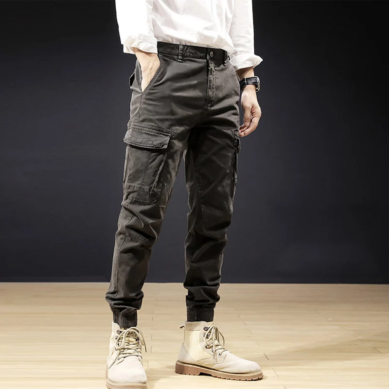 

Newly Designer Fashion Men Joggers Pants Big Pocket Casual Cargo Pants For Men Overalls Streetwear Hip Hop Ankle Banded Trousers