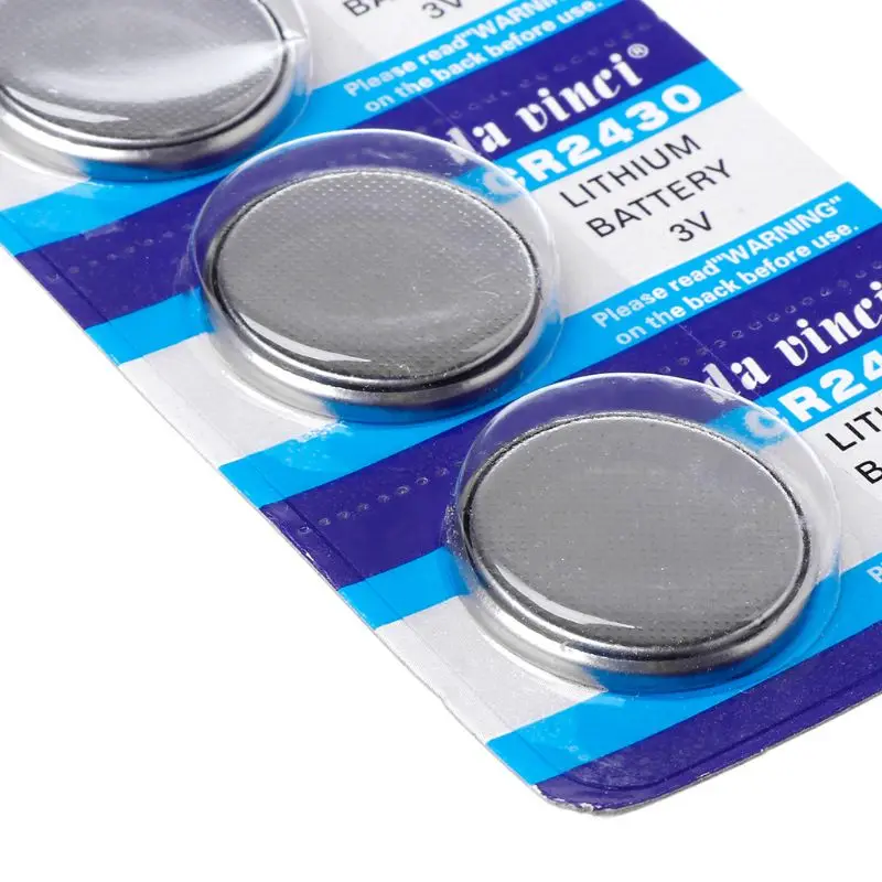 

5PCS Button Battery CR2430 3V Electronic Lithium Coin Cell Batteries DL2430 BR2430 ECR2430 KL2430 EE6229 Watch Toy HX6A