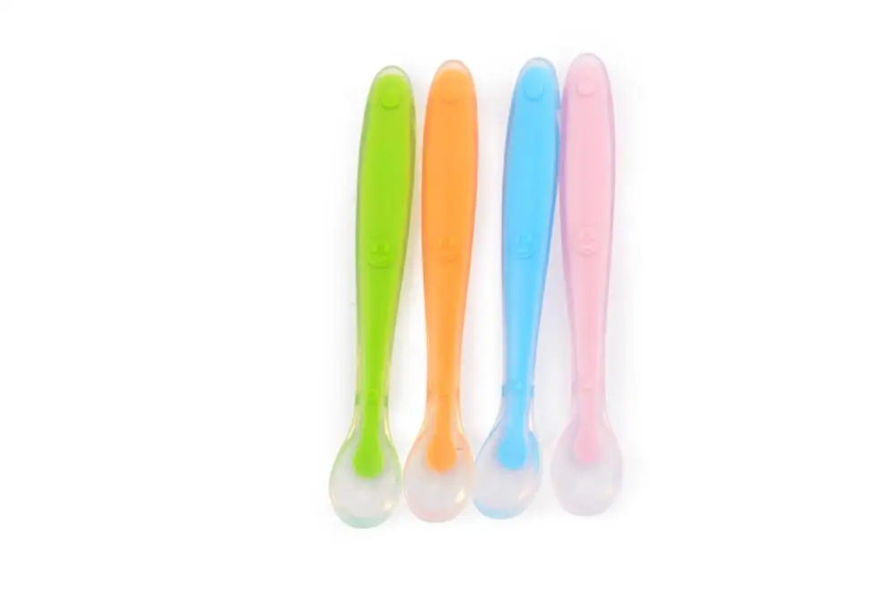 

Factory direct baby silicone spoon soft head soup spoon baby training spoon children tableware cartoon silicone spoon