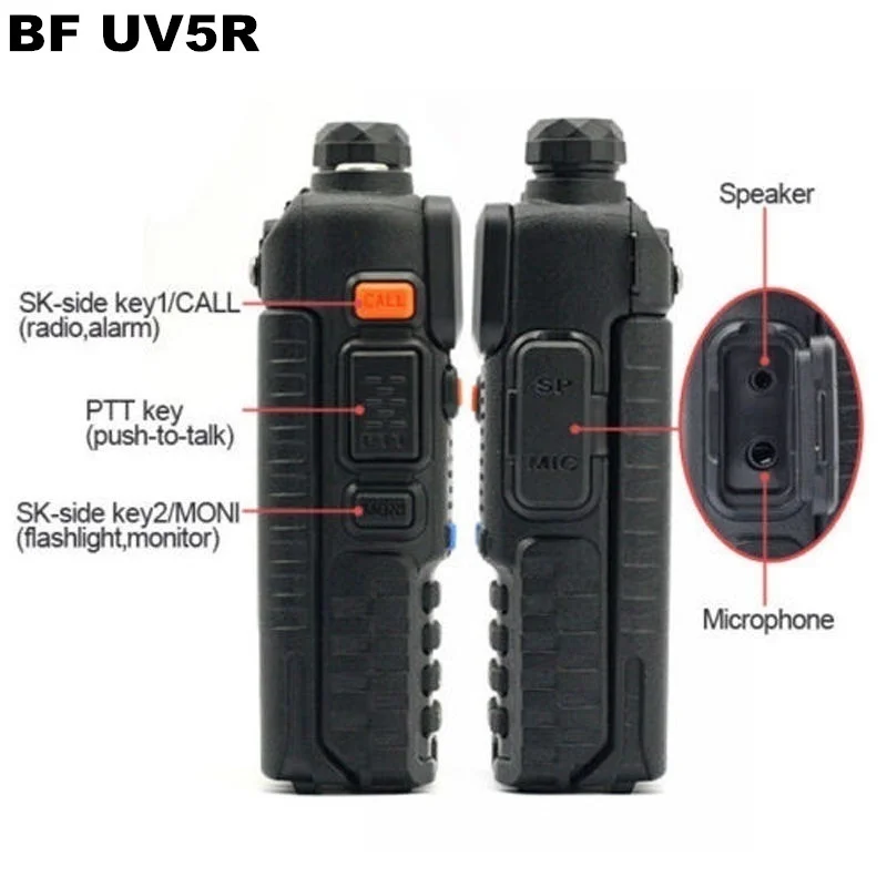 BaoFeng UV 5R Plus двухстороннее радио Walkie Talkie 5 Вт 128CH VHF UHF двухдиапазонный (Бесплатные