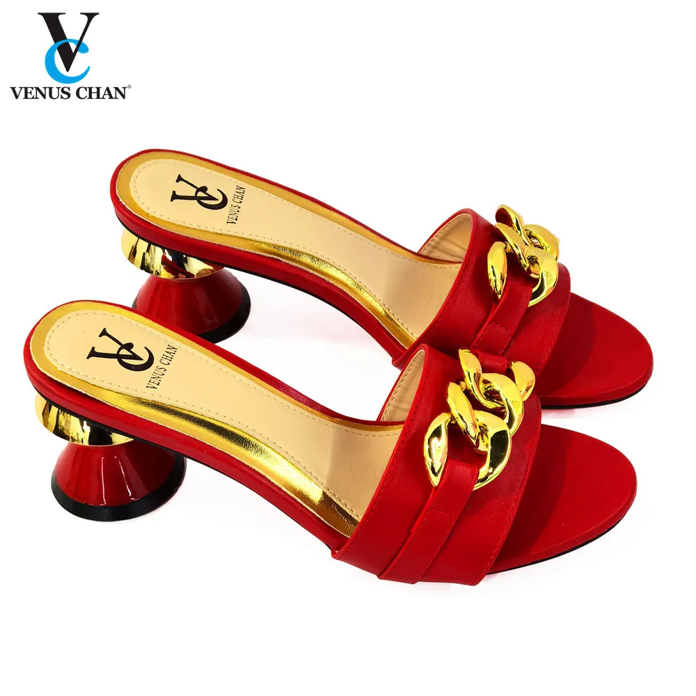 

Новейший дизайн; Обувь для торжественных мероприятий; Женская 2021 модная женская обувь на металлическом каблуке, с открытым носком, без заст...