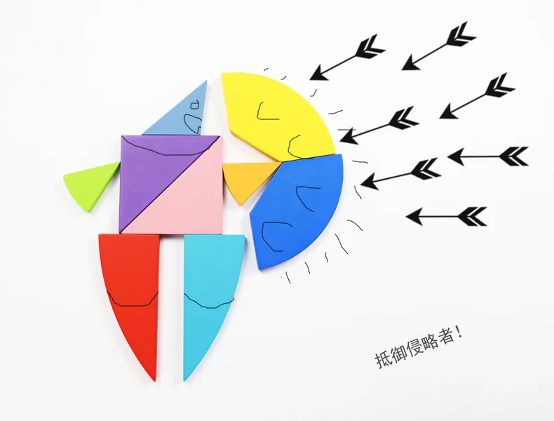 7 шт./9 шт. деревянные игрушки-головоломки Tangram Обучающие головоломки когнитивные Дети Раннее образование головоломка игрушка с 50/60 карточками коробка