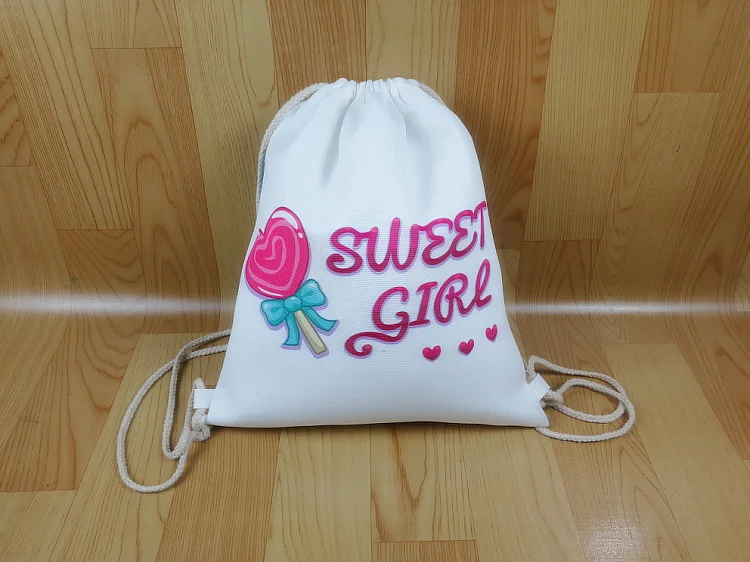 6 шт./лот DIY пустой сублимационный продукт холщовый рюкзак с двумя плечами