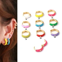 1pc colorful cute small hoop earrings for women hooping ear cuff nose rings ear buckle piercing ear bone rings cartilage jewelry
