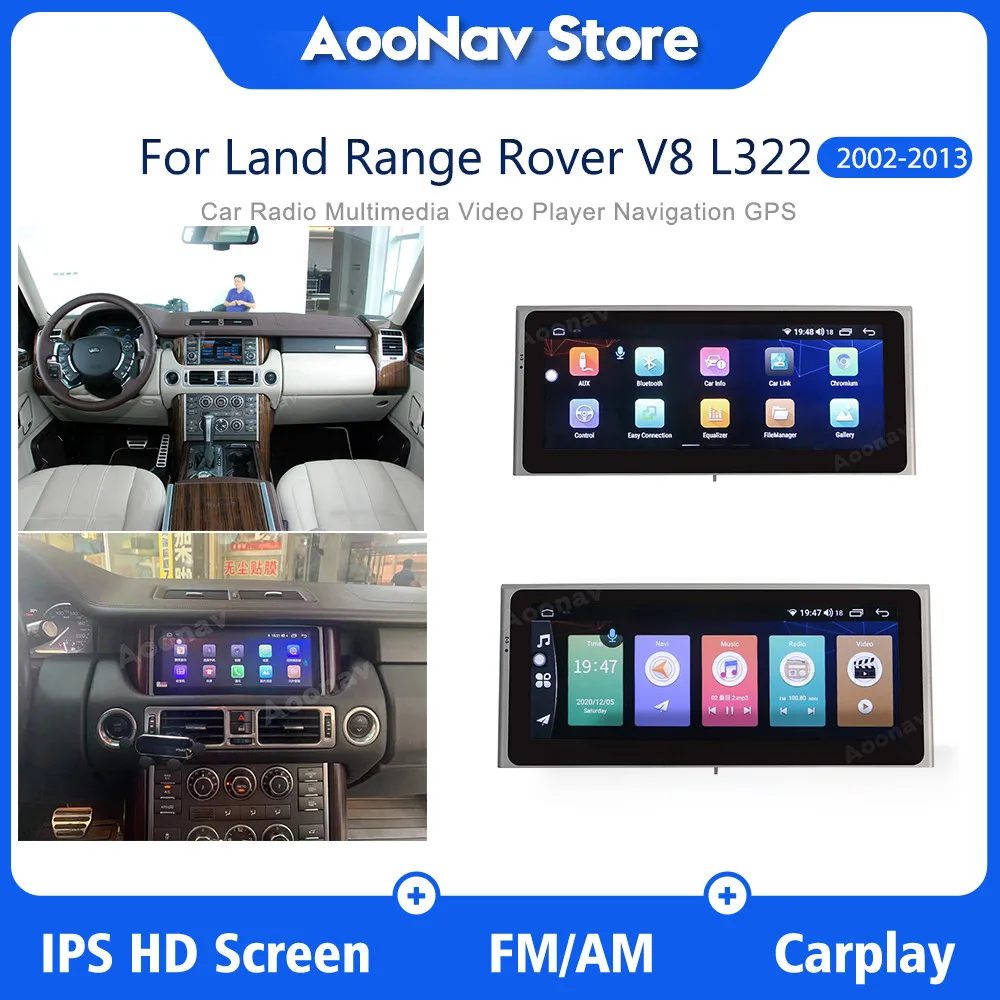 

Радио 10,25 дюйма для Land Range Rover V8 L322 2002-2013 128 ГБ Gps-навигация 8 ядер мультимедийный видеоплеер беспроводной Carplay