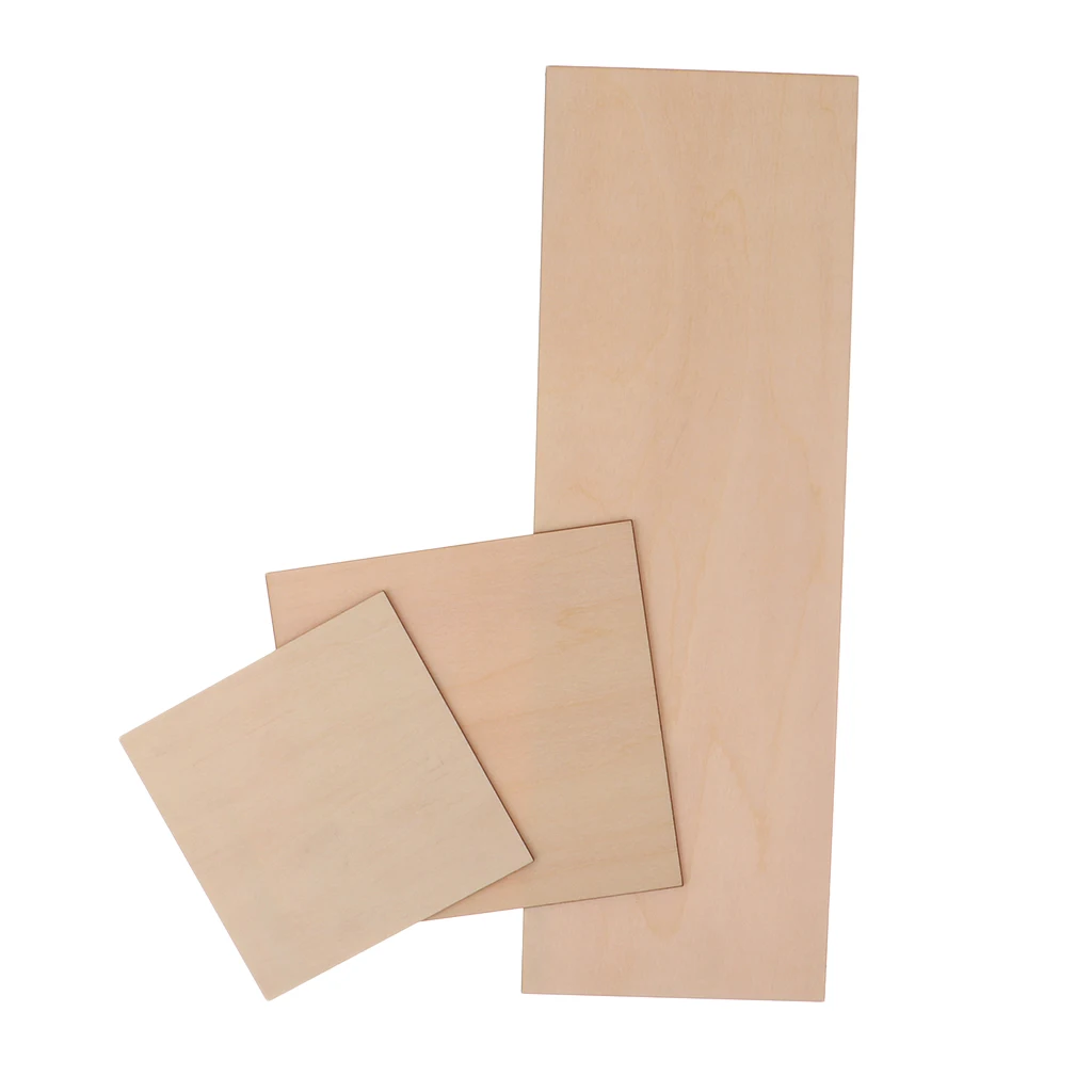 

3 Sizes Blank Basswood Shapes Unfinished Wood Plaque Pieces DIY Decor Crafts