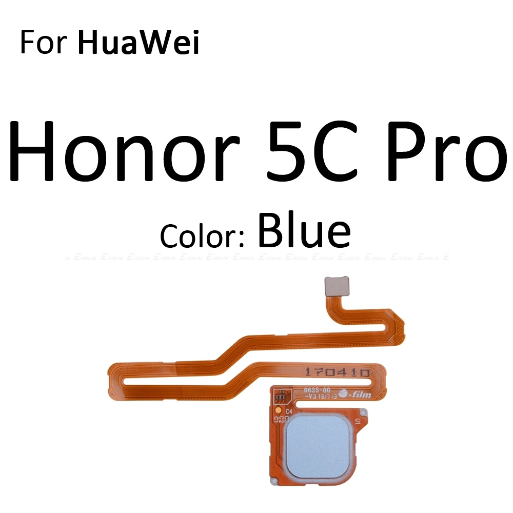 Датчик отпечатков пальцев Кнопка Домой для Huawei Honor 6C 6A 6X 5C Pro GR5 сенсорный ID Кнопка возврата меню разъем гибкий кабель лента - Цвет: For Honor5C Pro Blue