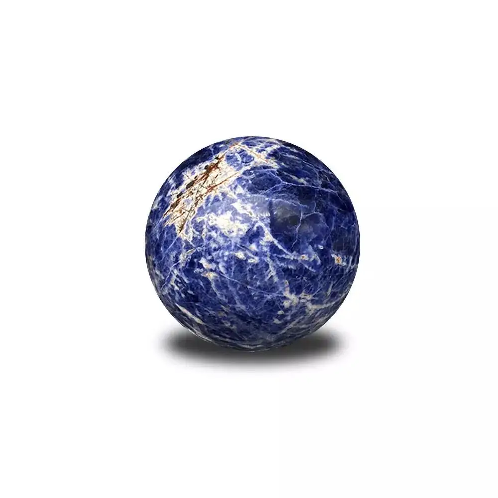 

MOKAGY 70mm -80mm Natural Blue-Veins Stone Crystal Ball for Gift 1pc