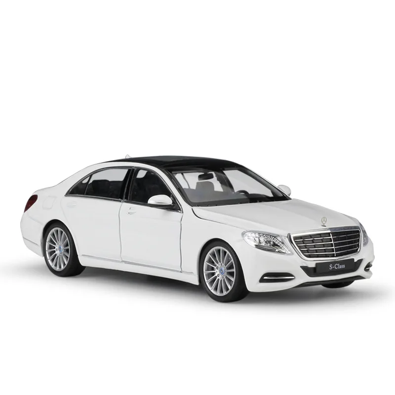 

Welly 1:24 Diecast Alloy Car Model Toys For Benz S-class With Steering Wheel Control Front Wheel Steering Toy For Children Gift