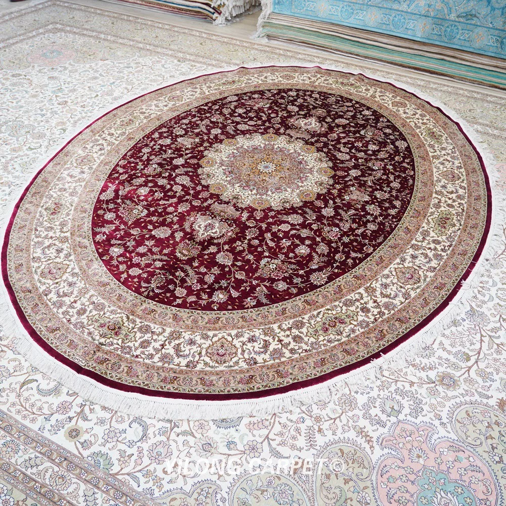 Beste Yilong 8 'X 10' Oversized Handgemaakte Zijden Perzisch Tapijt Oosterse Ovale Woonkamer Tapijt (TJ180A)