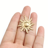 10pcsset raw brass irregular sun charms pendant for handmade earings necklace making findings fashion flower accessories