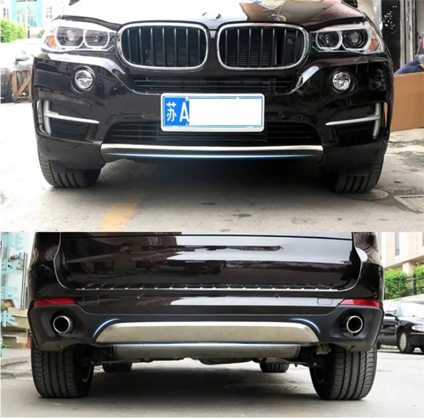 X5 F15 Нержавеющая сталь автомобиль передний + задний защитные бамперы гвардии