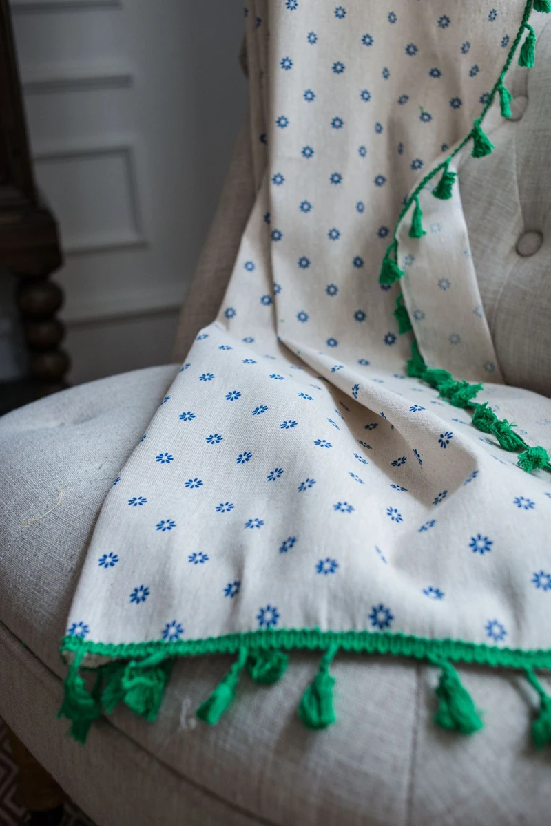 Хлопковая льняная занавеска с принтом маргариток для гостиной спальни занавески