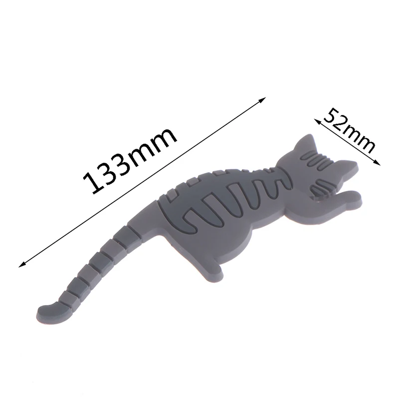 

1pc Refrigerator Sticker Seamless Hook Hanger Silicone Cartoon Cat Tail Foldable Hooks Stationery