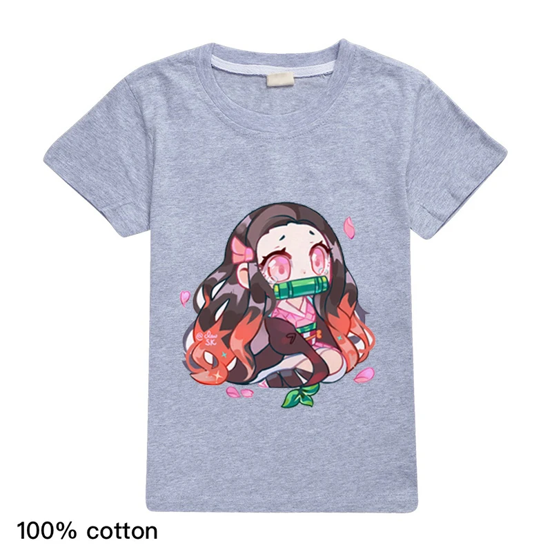 

Summer Children T-Shirt Prined Comic Demon Slayer Kids T Shirts for Girls Fashion Cute Boys Kimetsu No Yaiba Harajuku Shirt