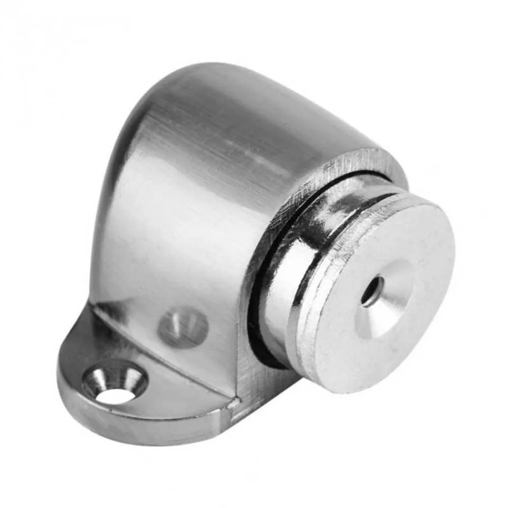 Brushed nickel Цинковый сплав дверь стоп литье мощный напольный магнитный держатель атласный никель Матовый дверной стопор мебельная фурнитура - Цвет: Brushed nickel