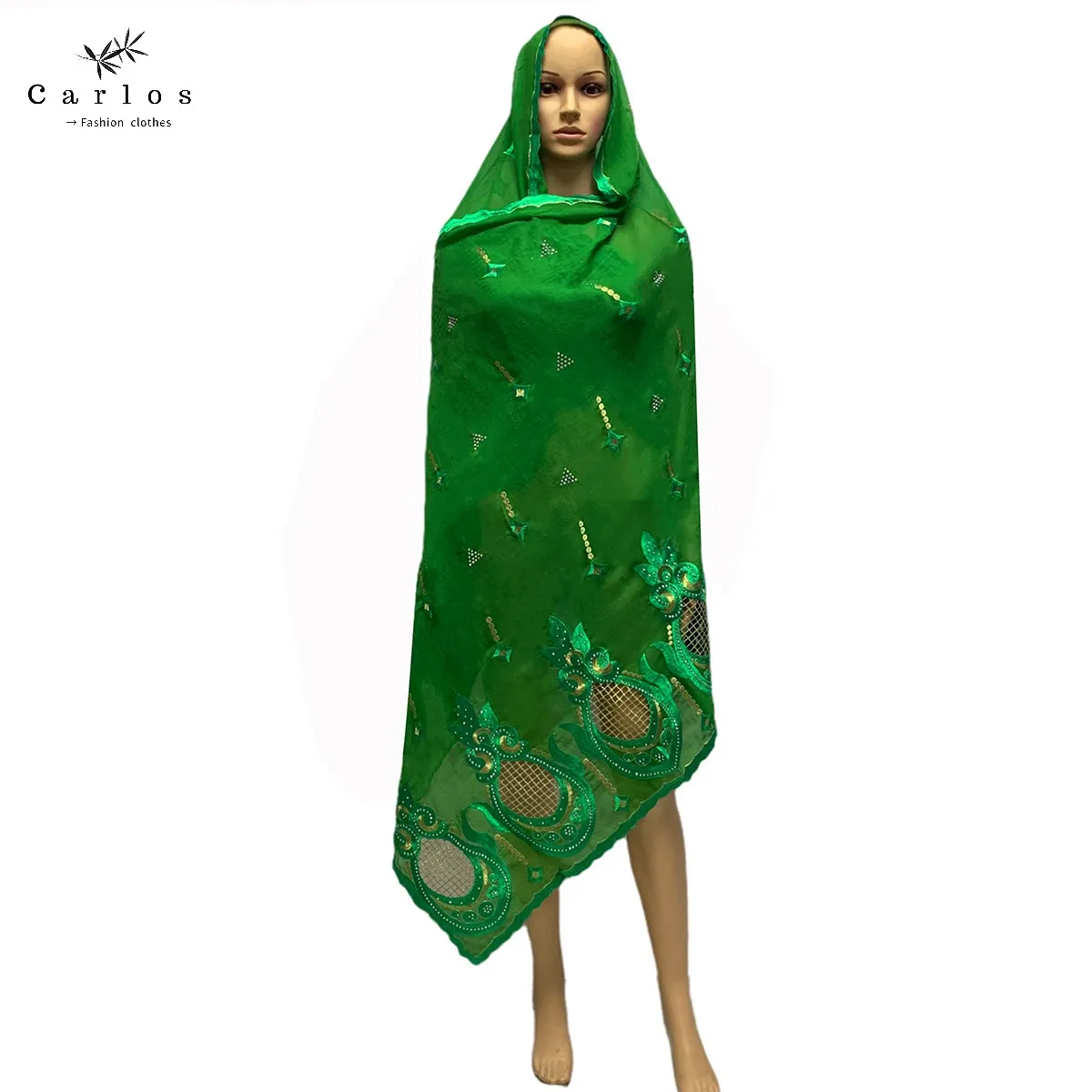 2022 Hot Sales Muslim Big Size Scarf 100% Cotton Embroidery African Women Hijab Dubai on Wholesale price | Тематическая одежда и