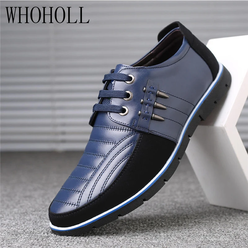 

WHOHOLL 2020 Men's Shoes Casual Shoes Fashion leather Oxford dress shoes Lace-up Mens Shoes Plus Size 46