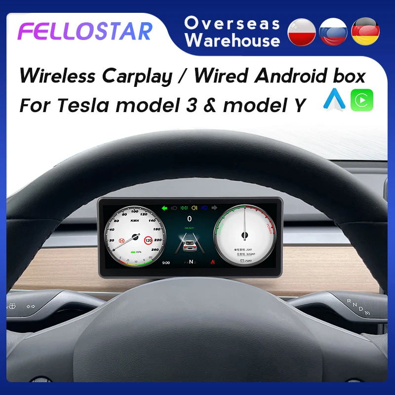 

New! 9"LCD touch screen Car Multimedia Wireless Carplay Android auto for Tesla Model 3 Tesla Model Y Support original car menu