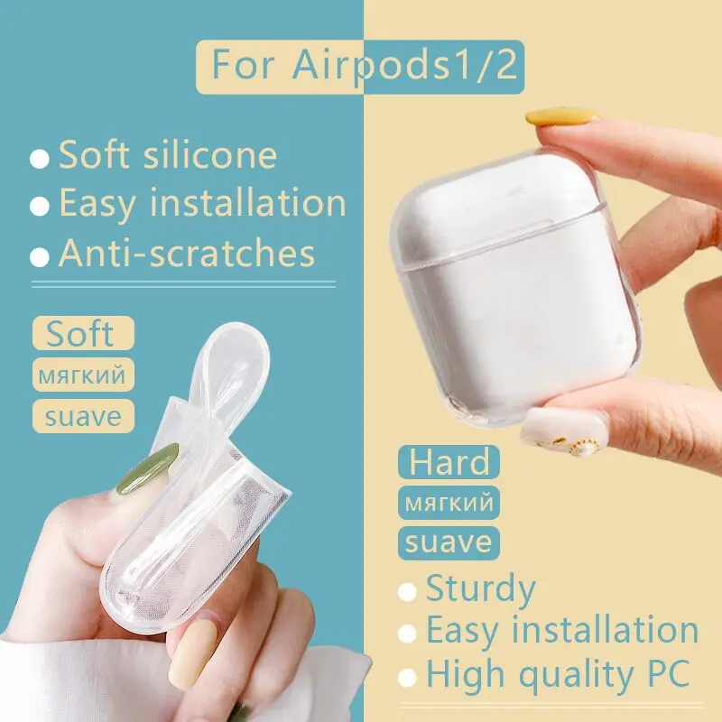 

Soft Cute For Air Pod Case For Apple airpods Case Luxury Simple Lines Transparent Airpods Case in Bluetooth Earphone Accessories