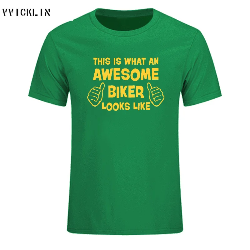 Summer Style This is what an awesome Biker looks like Funny T Shirt Men Casual Short Sleeve Motorbike Cotton T-shirt Plus Size | Мужская