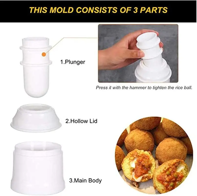 

DIY Rice Ball Mold Press Maker Multipurpose Kitchen Meat Ball Mold Arancini Maker Reusable Sushi Tool DIY Handmade Bento Mould