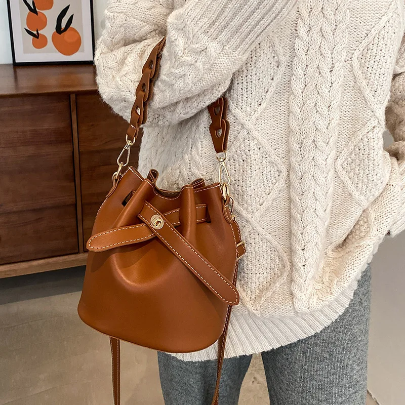

VeryMe PU Leather Handbags Bucket Bag 2020 New Women's Fashion Crossbody Pack Korean Female Bag Trend Tote Bag Vintage Sac Femme