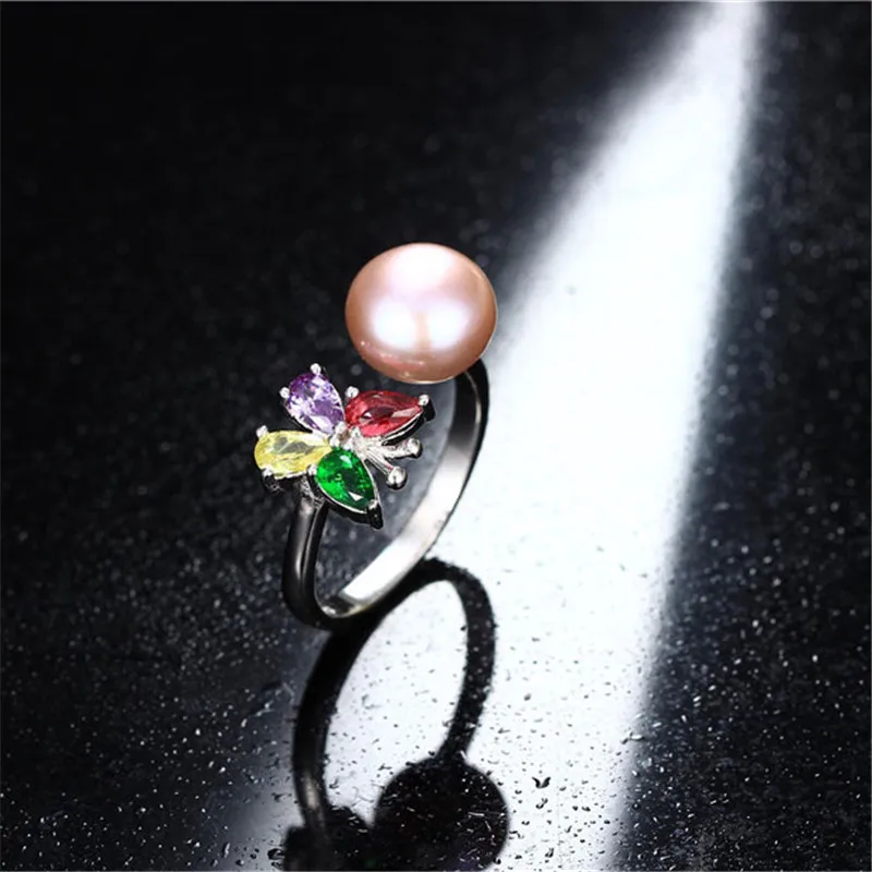 Dainashi 925 пробы серебряное красочное с бабочкой циркониевое кольцо для женщин