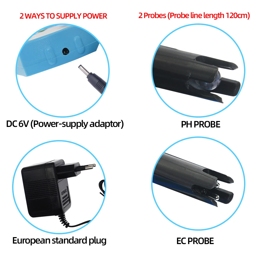 2 в 1pH Измеритель EC для аквариума многопараметрический монитор качества воды 0-19 99