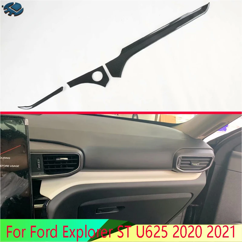 Для Ford Explorer ST U625 2020 2021 автомобильные аксессуары из углеродного волокна стиль центральной консоли интерьер приборной панели вокруг отделки