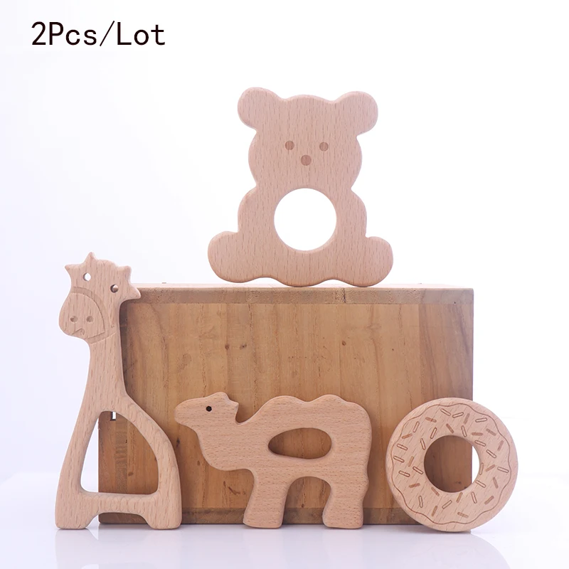 Детские деревянные Прорезыватели для зубов пищевого качества из бука и дерева в