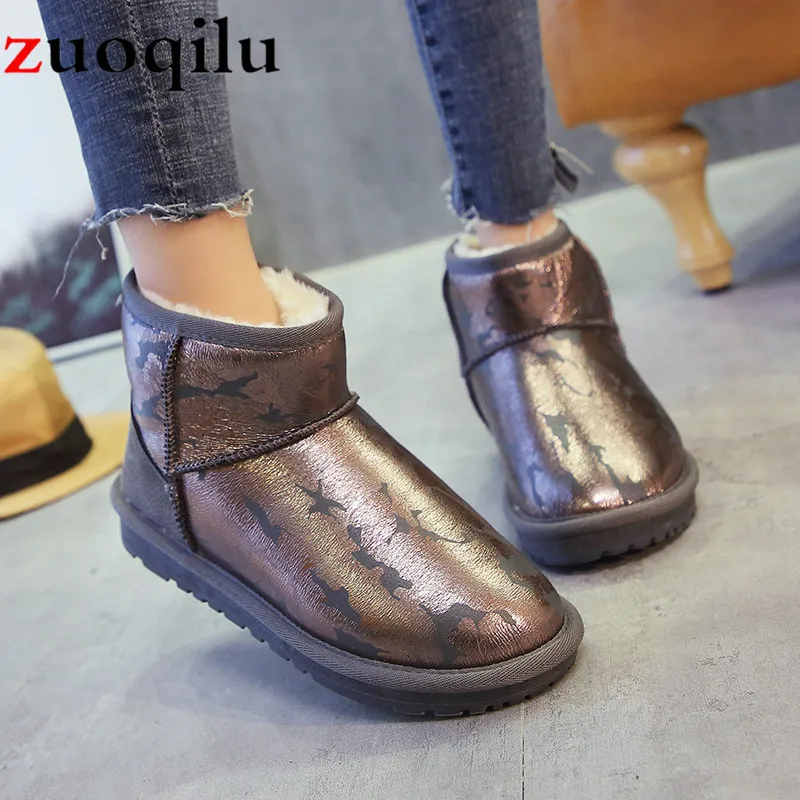 Женские зимние ботинки Плюшевые Зимние ботильоны на меху теплые короткие