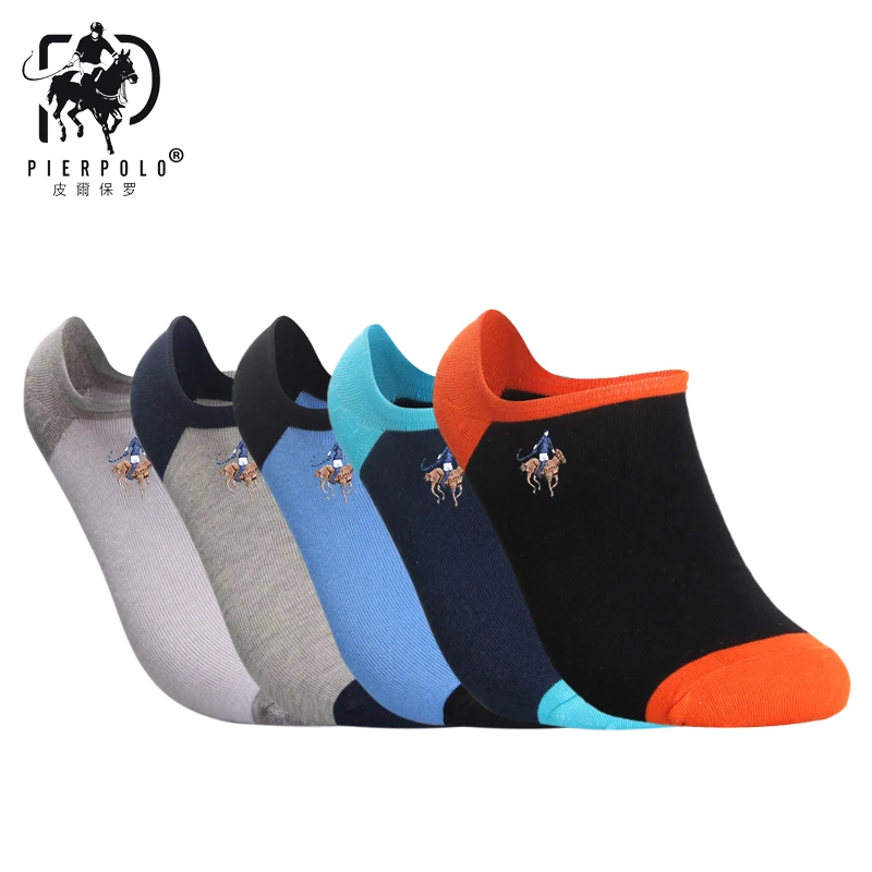 Новые модные носки для мужчин PIER POLO летние мужские однотонные хлопковые носки 5 пар сексуальные мужские невидимые носки для мужчин s