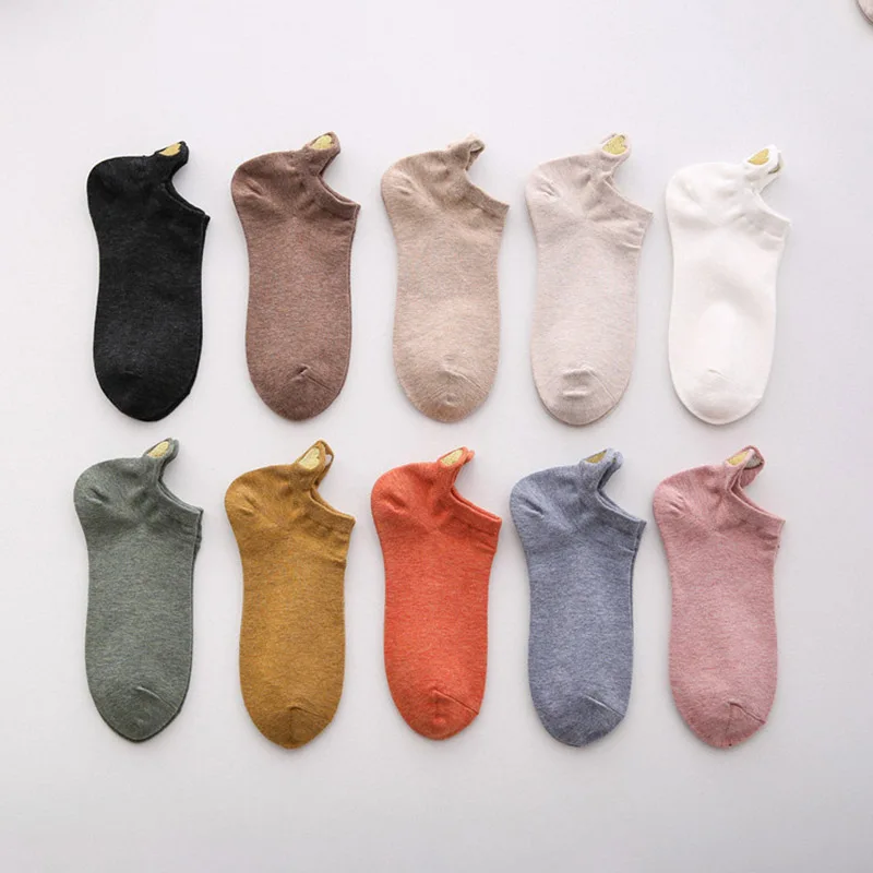 Носки женские хлопковые до щиколотки модные повседневные цветные Смешные с