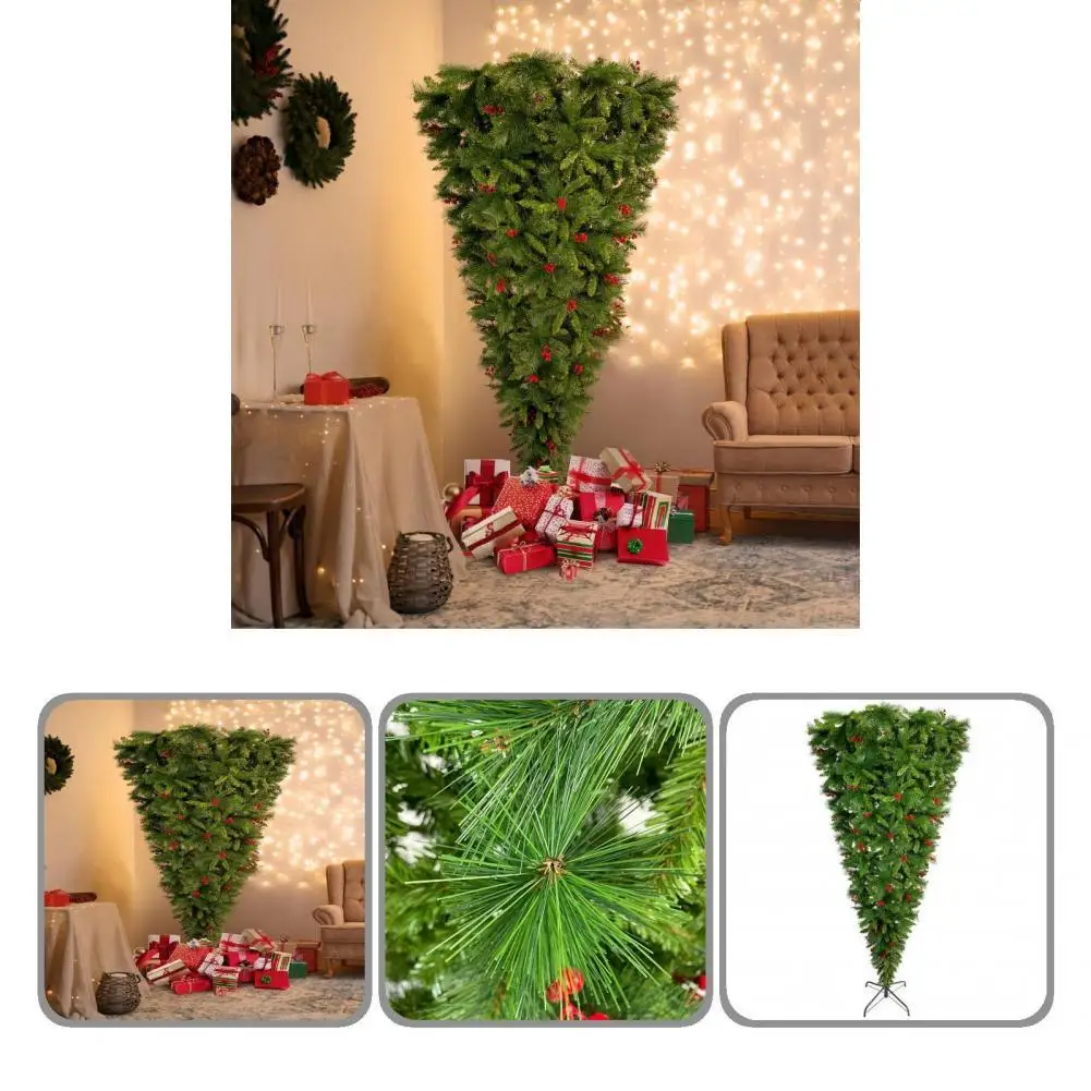 

Практичная большая перевернутая искусственная Рождественская сосна, реквизит для вечерние, искусственная Рождественская елка из ПВХ, мног...