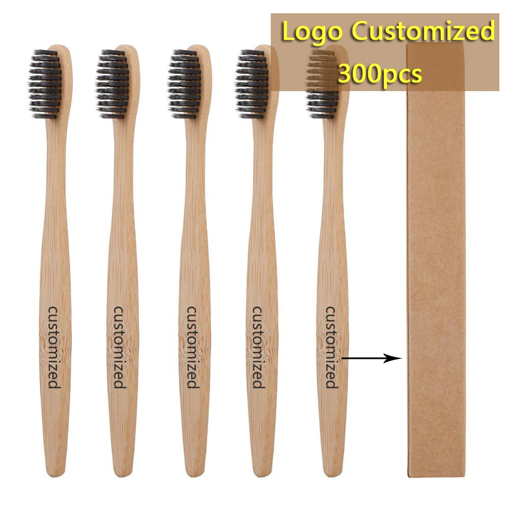 Зубная щетка с натуральным бамбуковым углем и мягкой щетиной экологичный уход за