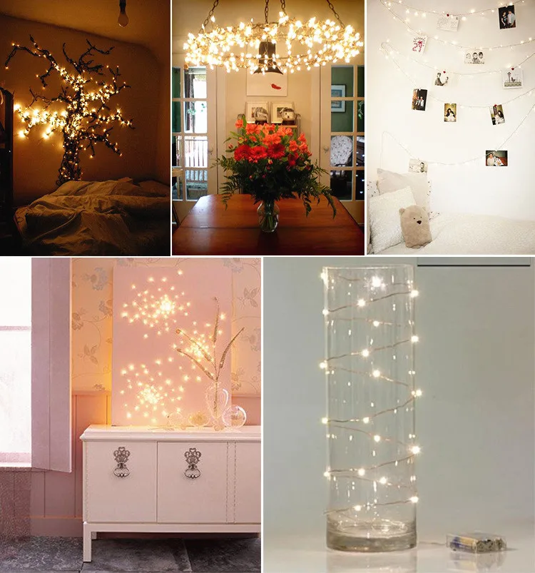 Рождественская светодиодная гирлянда 2 м 20 светодиодов медная проволока