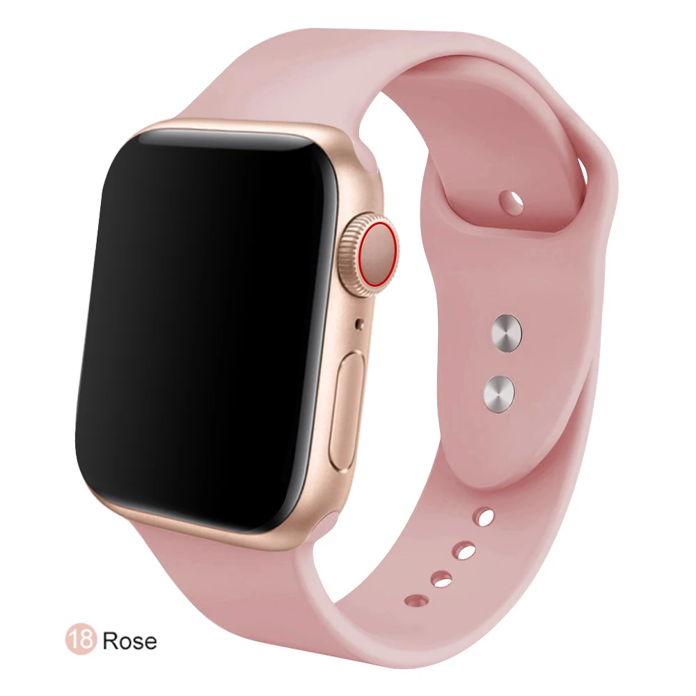 Ремешок для часов для Apple 38 мм 42 мм iWatch 5 ремешок 44 мм 40 мм Ремень спортивный силиконовый браслет часы аксессуары для Apple 5 4 3 2 1 - Цвет ремешка: 18