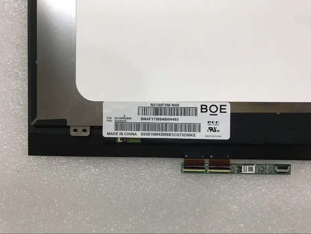 Kopen Vervanging Voor Lenovo Yoga520-14 NV140FHM-N49 FHD LCD LED Display Panel Monitor + Touch Screen Digitizer Vergadering Met Frame