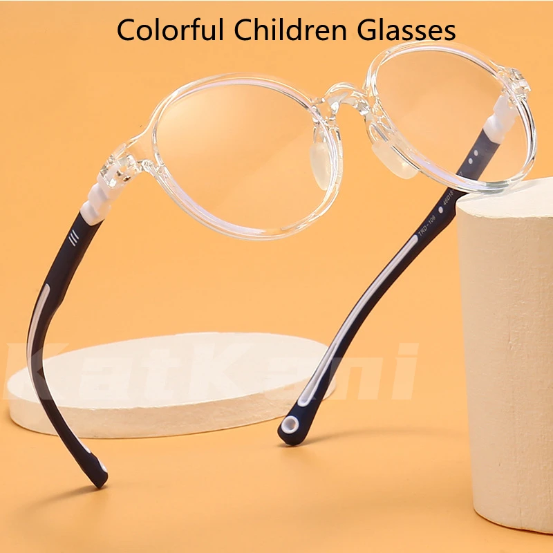 KatKani-gafas ultraligeras y cómodas para niños, anteojos anti-blu-ray, Retro, redondas, de seguridad, graduadas, con montura R106